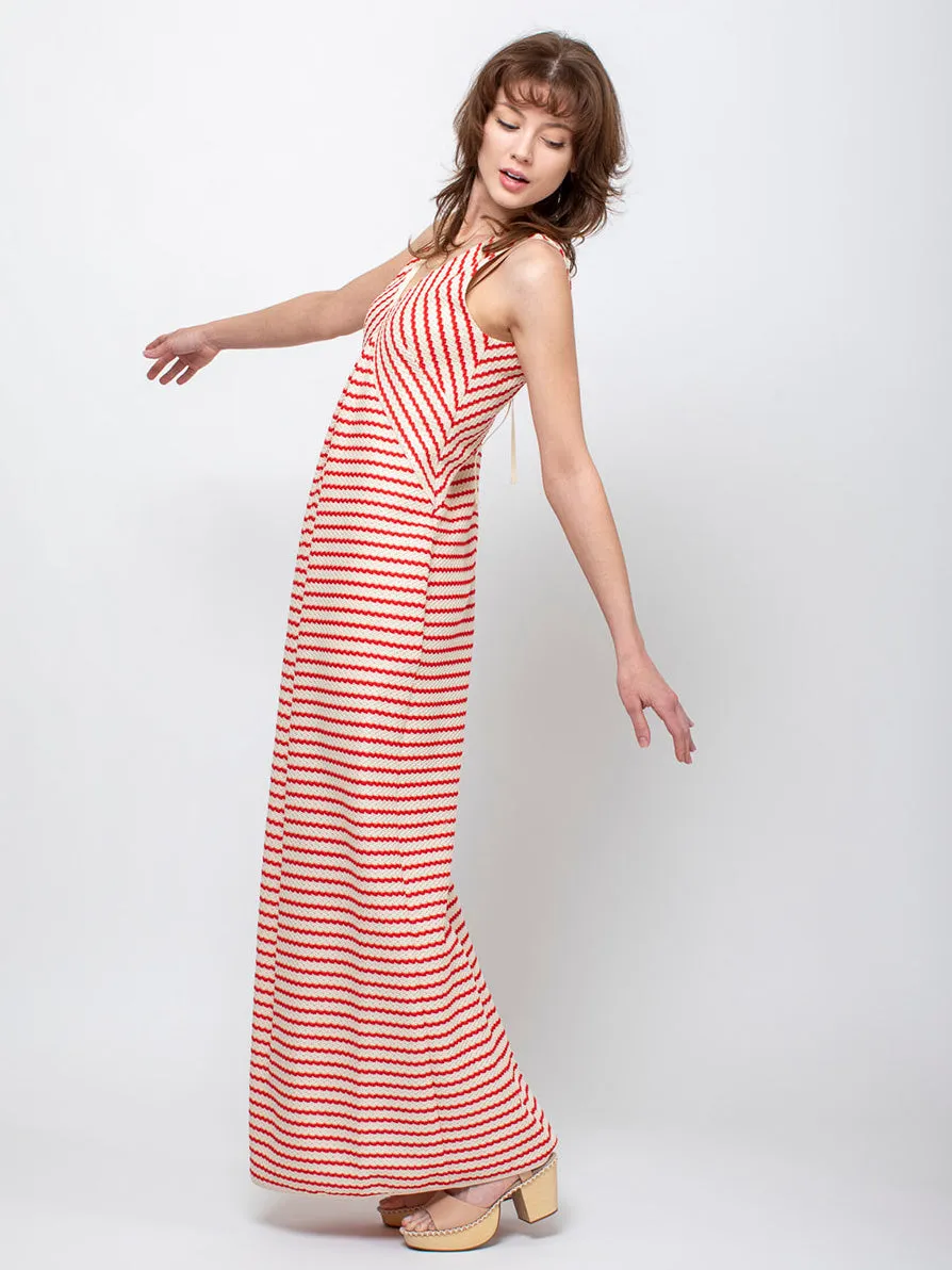 Knit Stripe Dress - Poppy