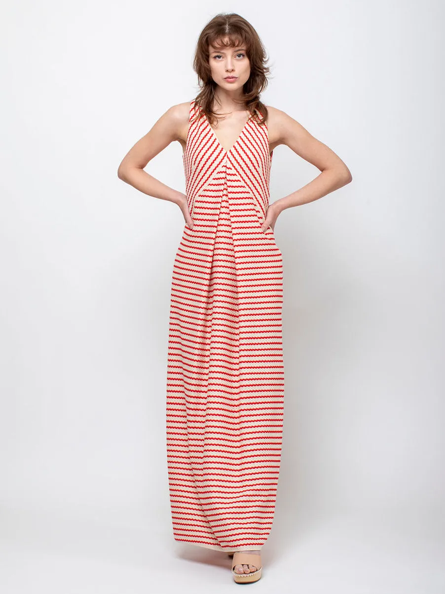 Knit Stripe Dress - Poppy