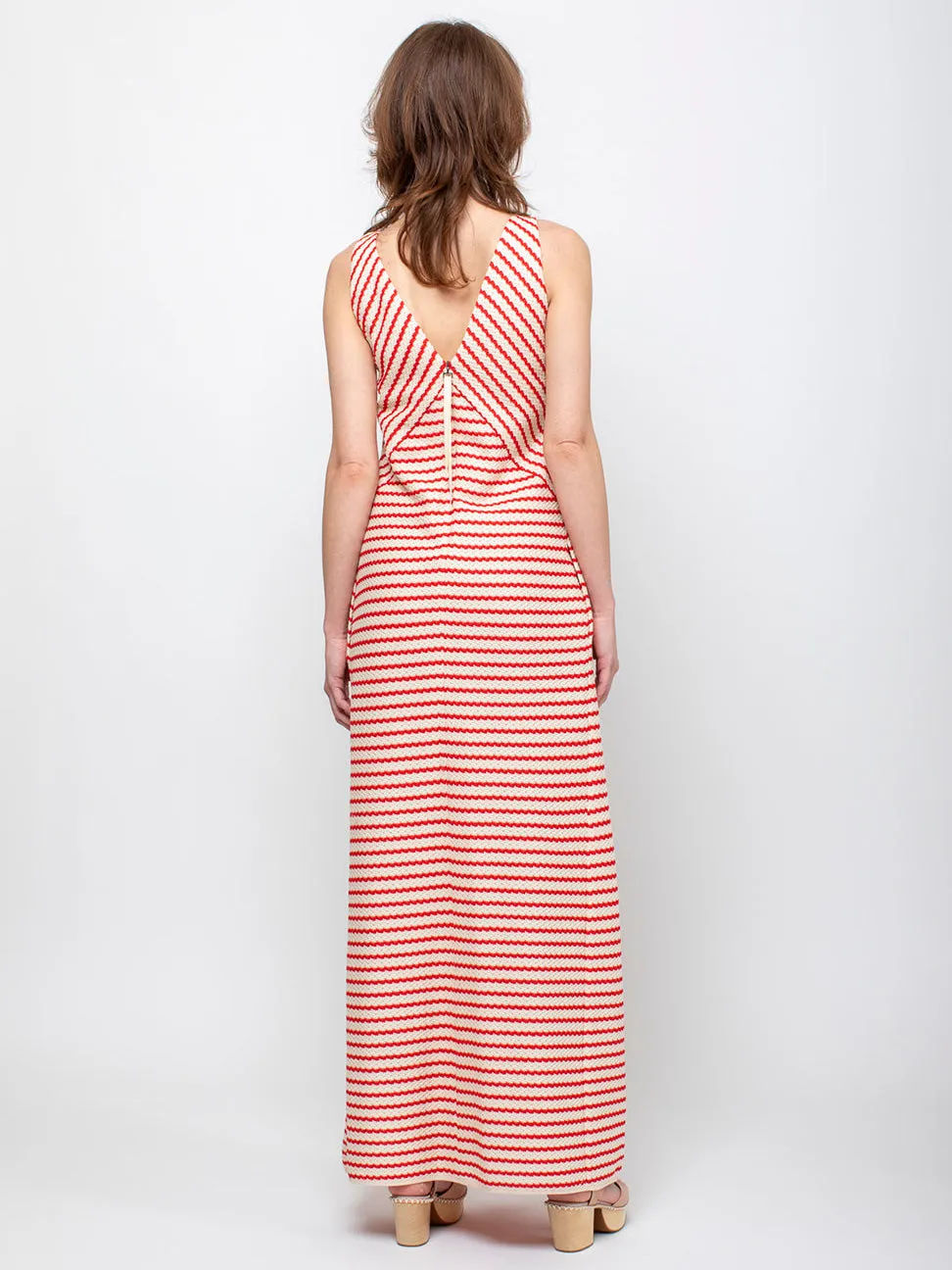 Knit Stripe Dress - Poppy