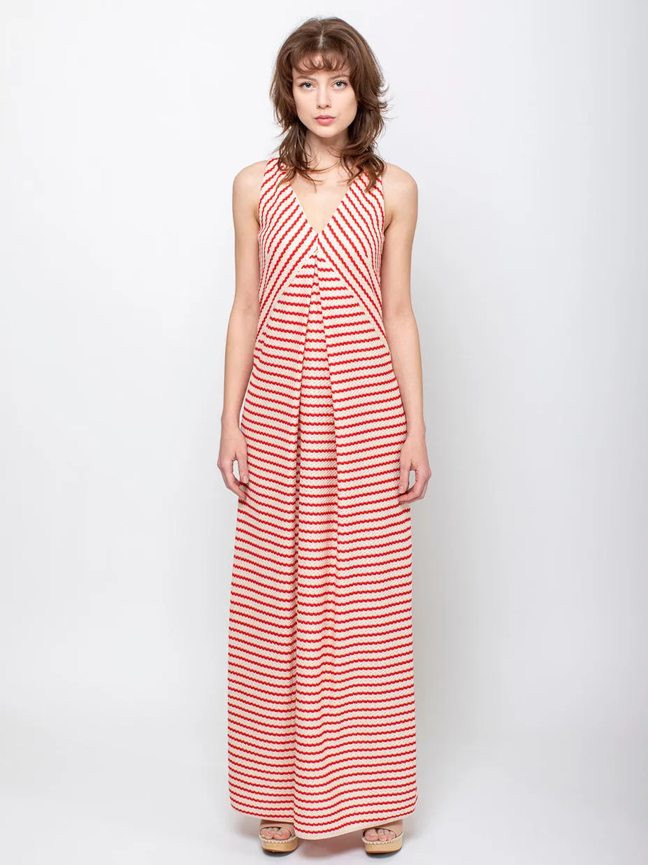 Knit Stripe Dress - Poppy