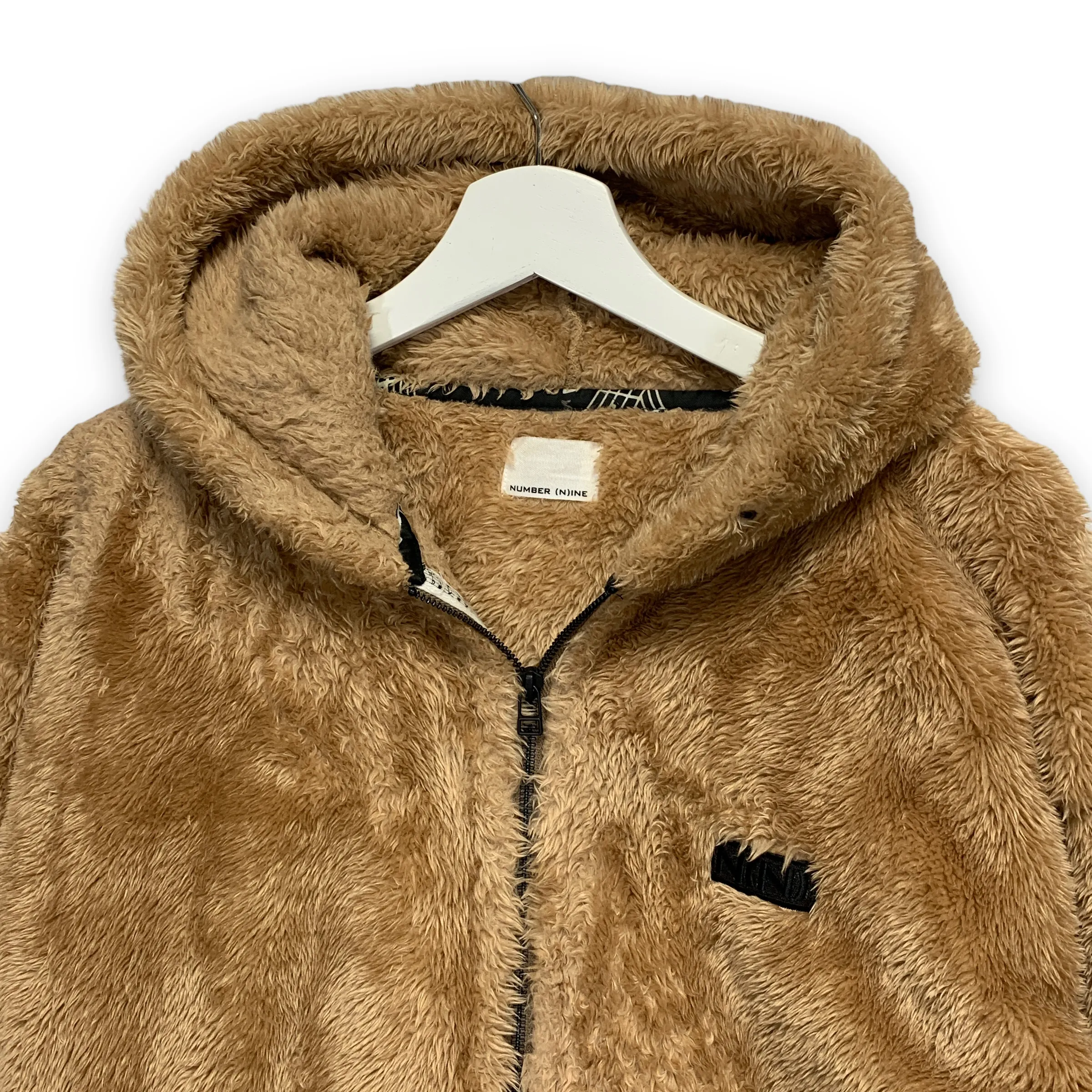 [L] Number Nine Faux For Fleece Zip Up Hoodie Hooded Jacket