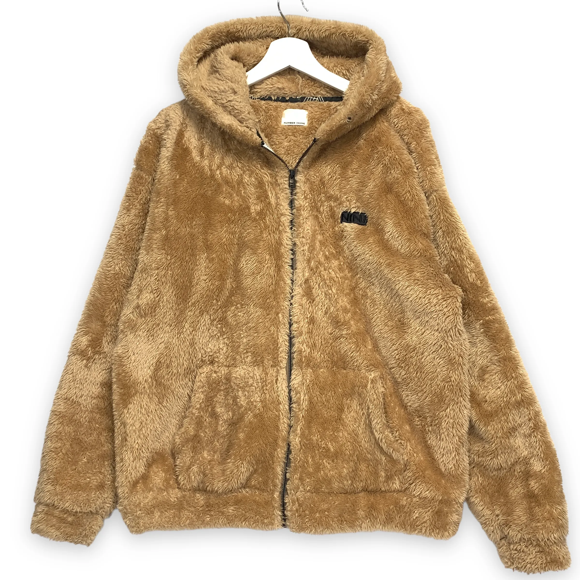 [L] Number Nine Faux For Fleece Zip Up Hoodie Hooded Jacket
