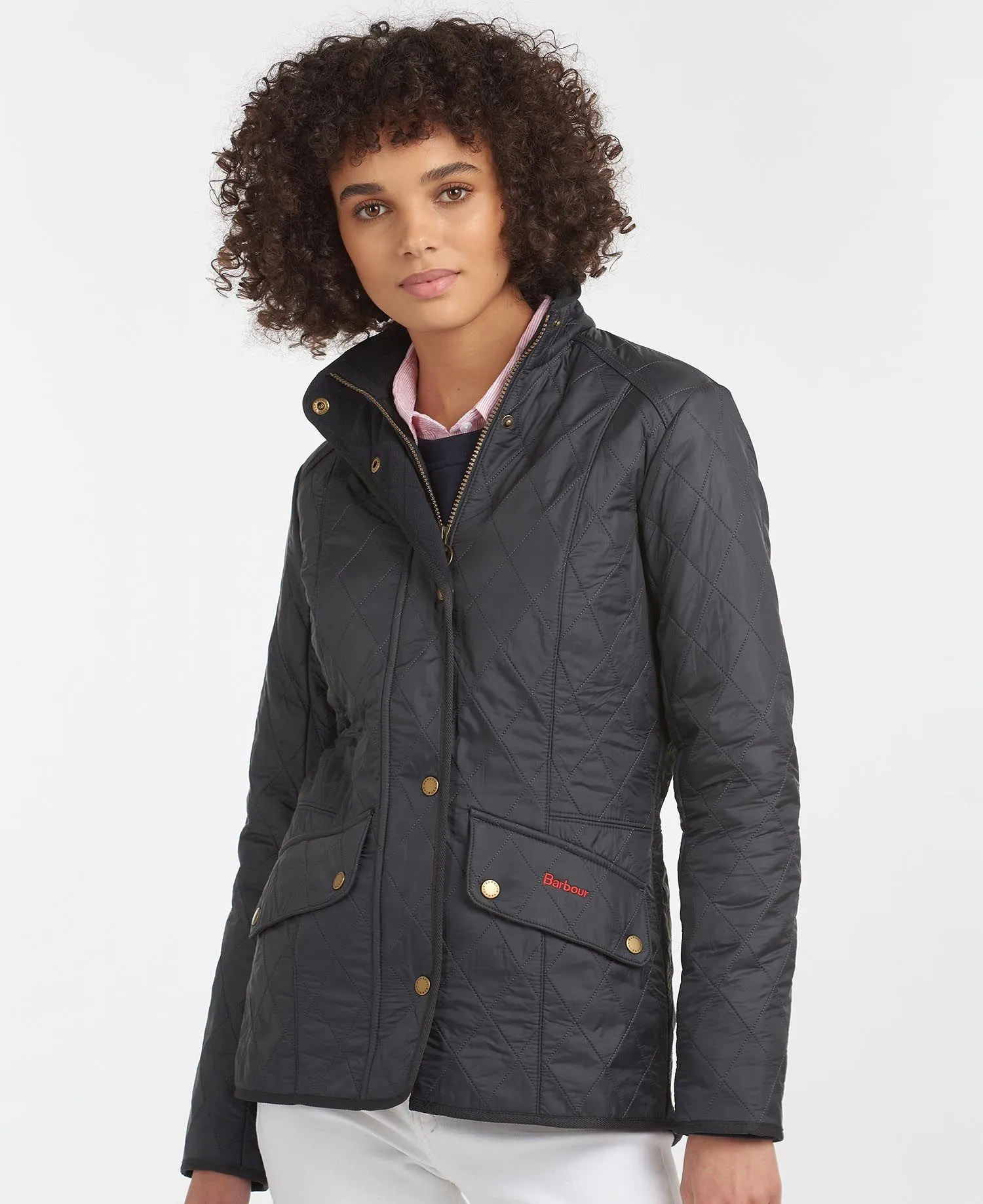 LADIES BARBOUR CALVARY POLARQUILT JACKET - NAVY