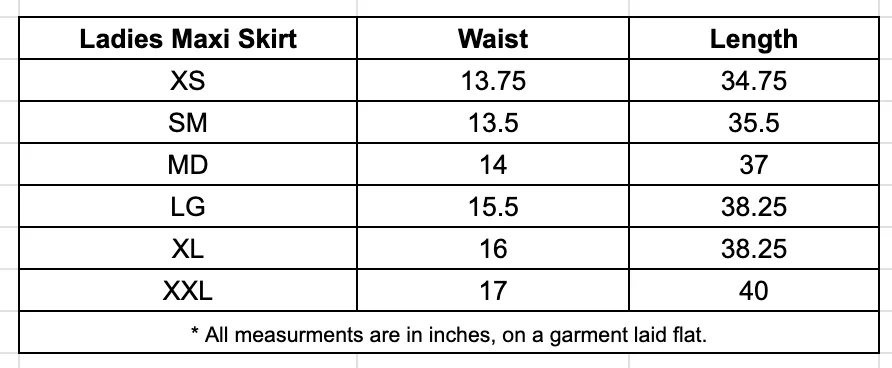Ladies Maxi Skirt