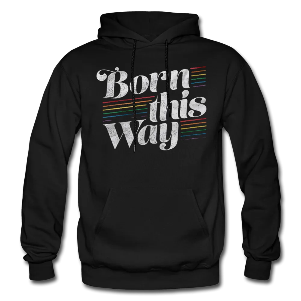 LGBTQ Born This Way Vintage Men's/Unisex Premium Adult Pullover Hoodie