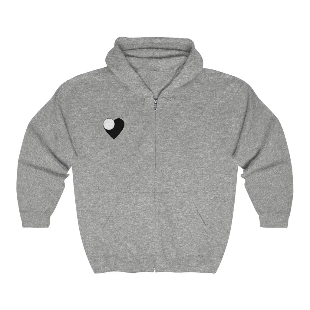 Light Heart Zip Adult Hoodie