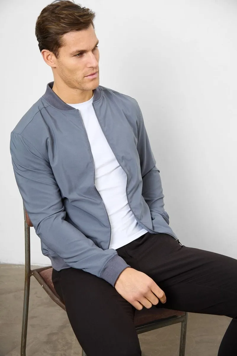 Light Weight Bomber Jacket in Graphite