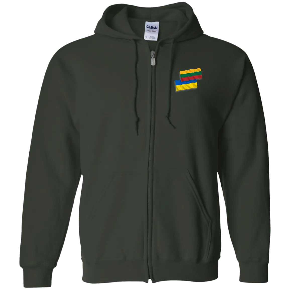 Lithuania Ukraine Flag - Men/Women Unisex Comfort Full-Zip Hoodie