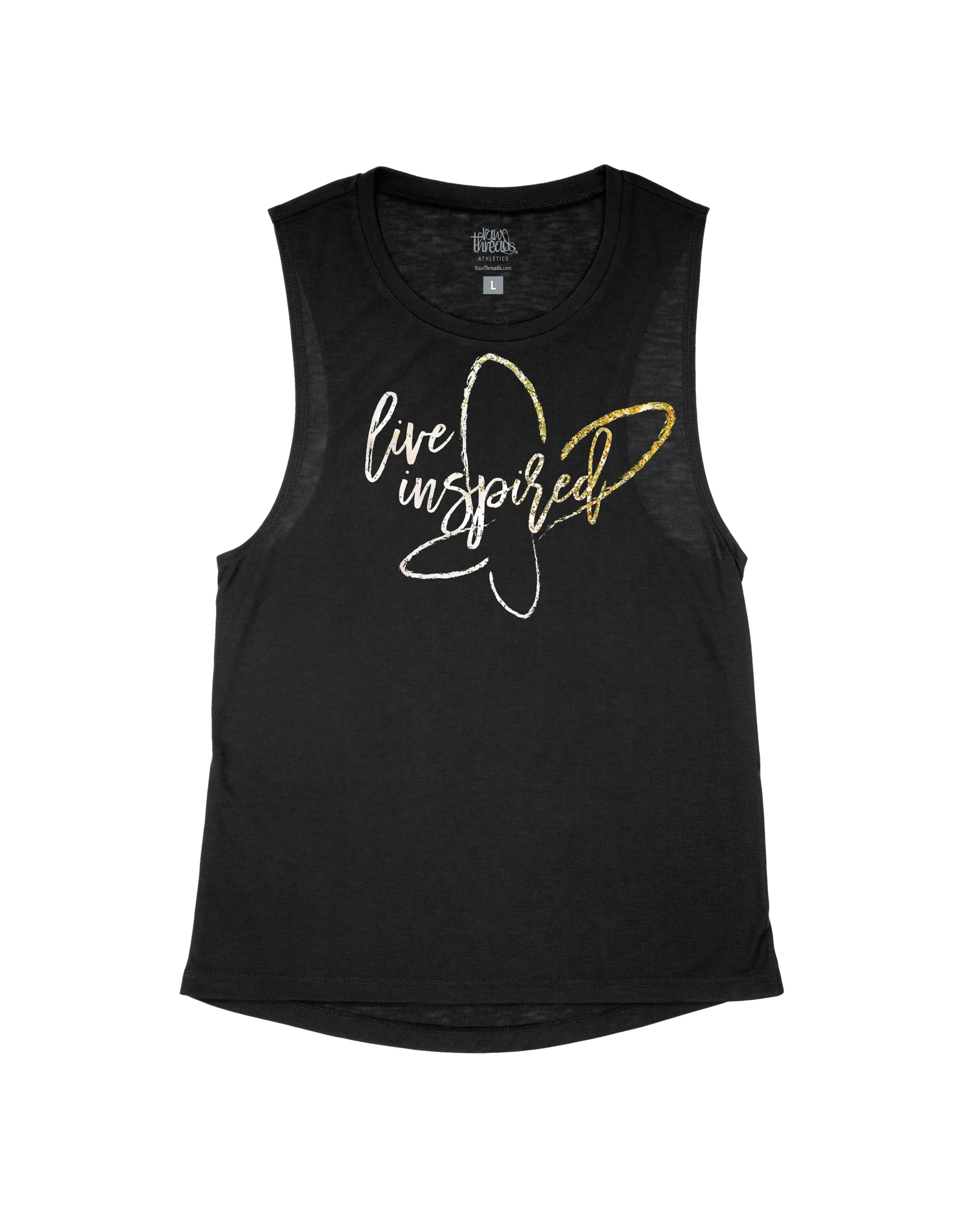 live inspired butterfly (Gold Sparkle)