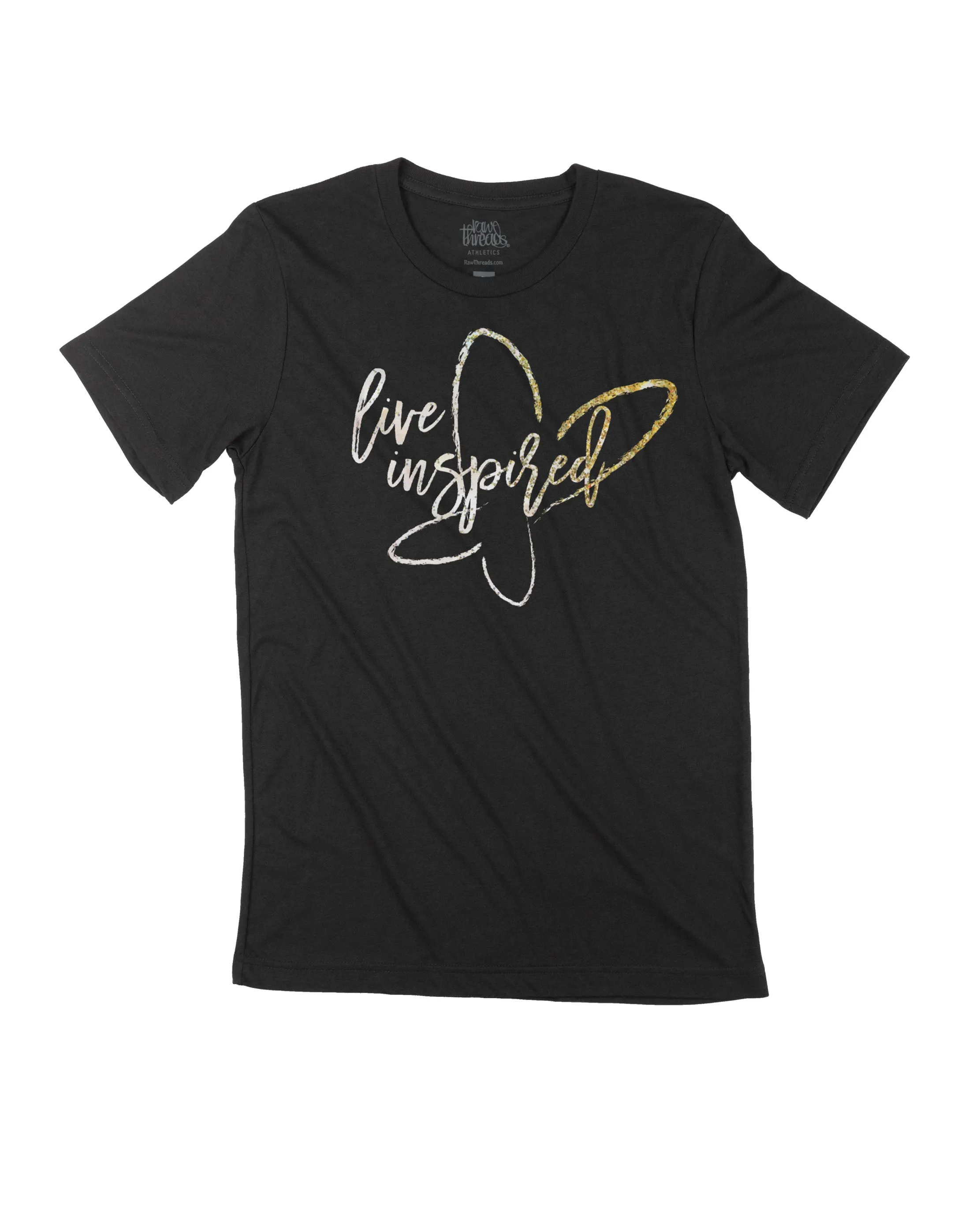 live inspired butterfly (Gold Sparkle)