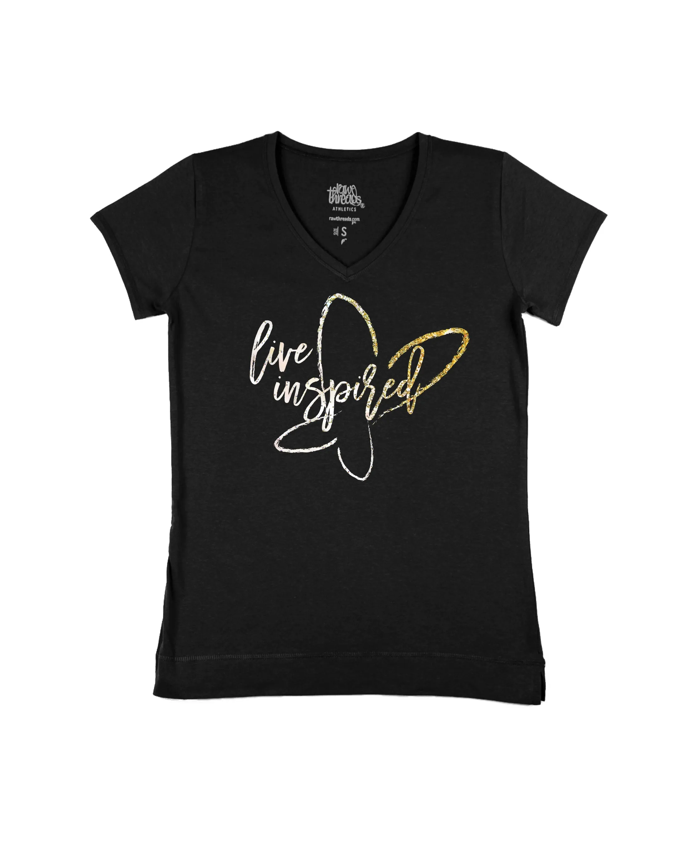 live inspired butterfly (Gold Sparkle)