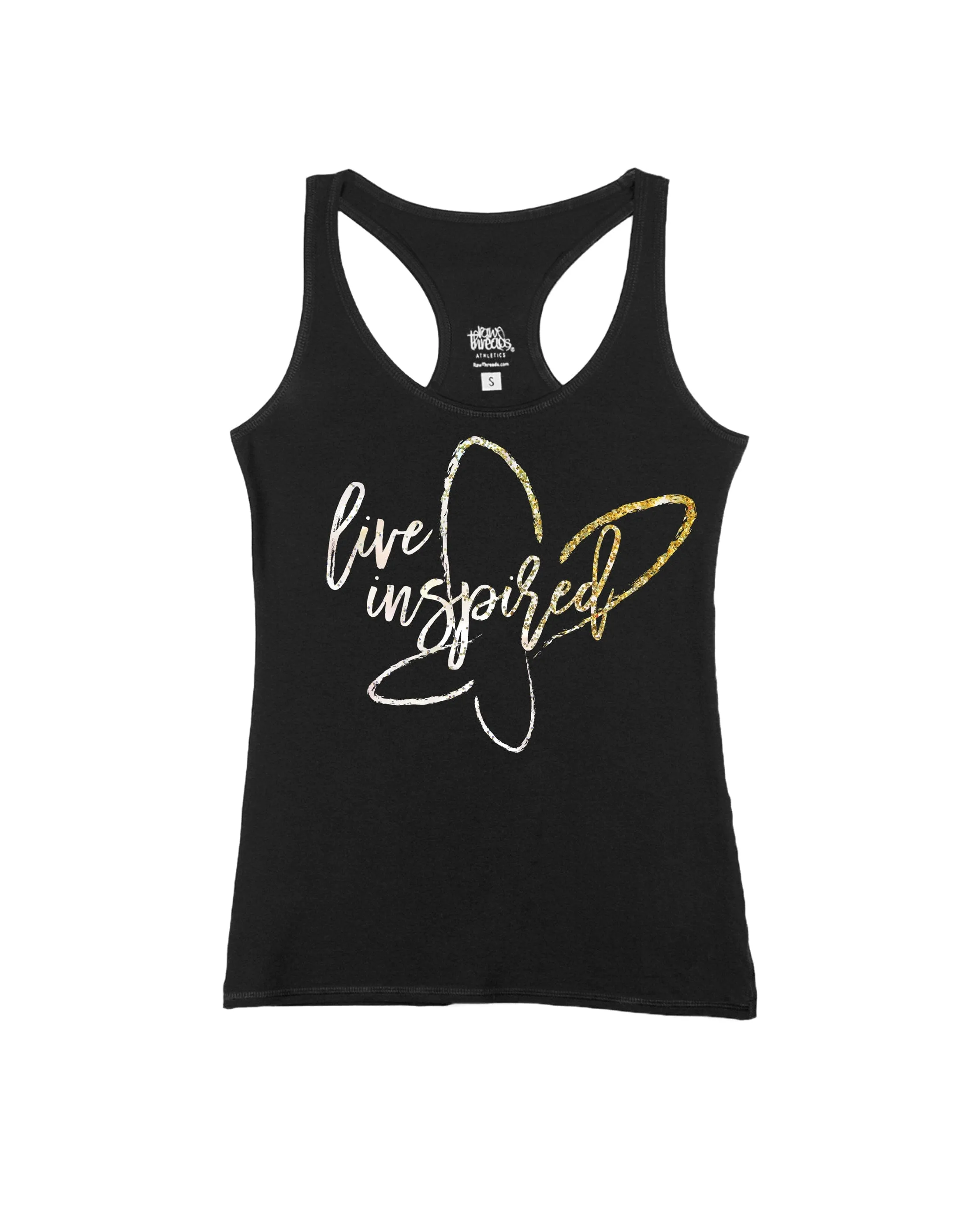 live inspired butterfly (Gold Sparkle)