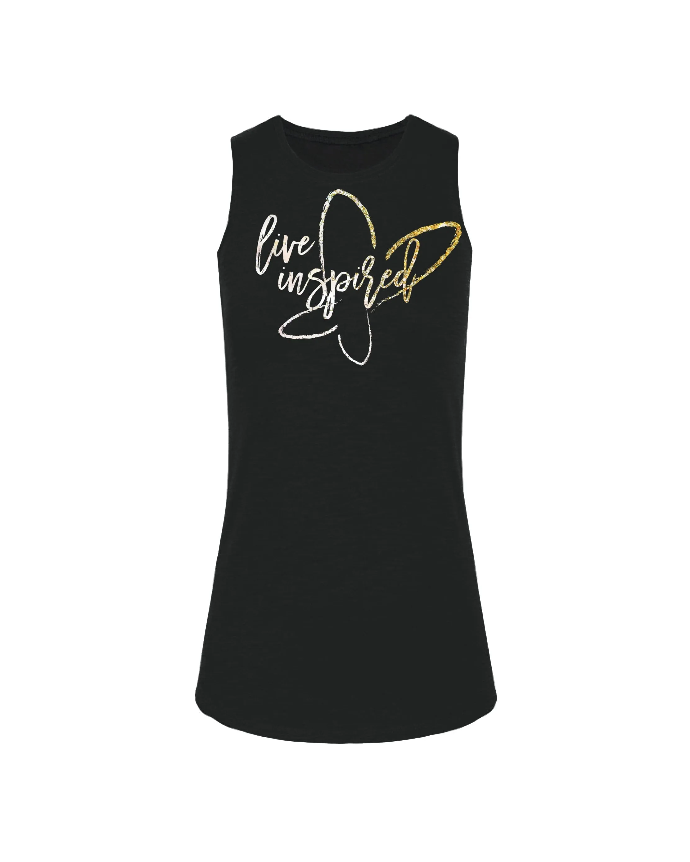 live inspired butterfly (Gold Sparkle)