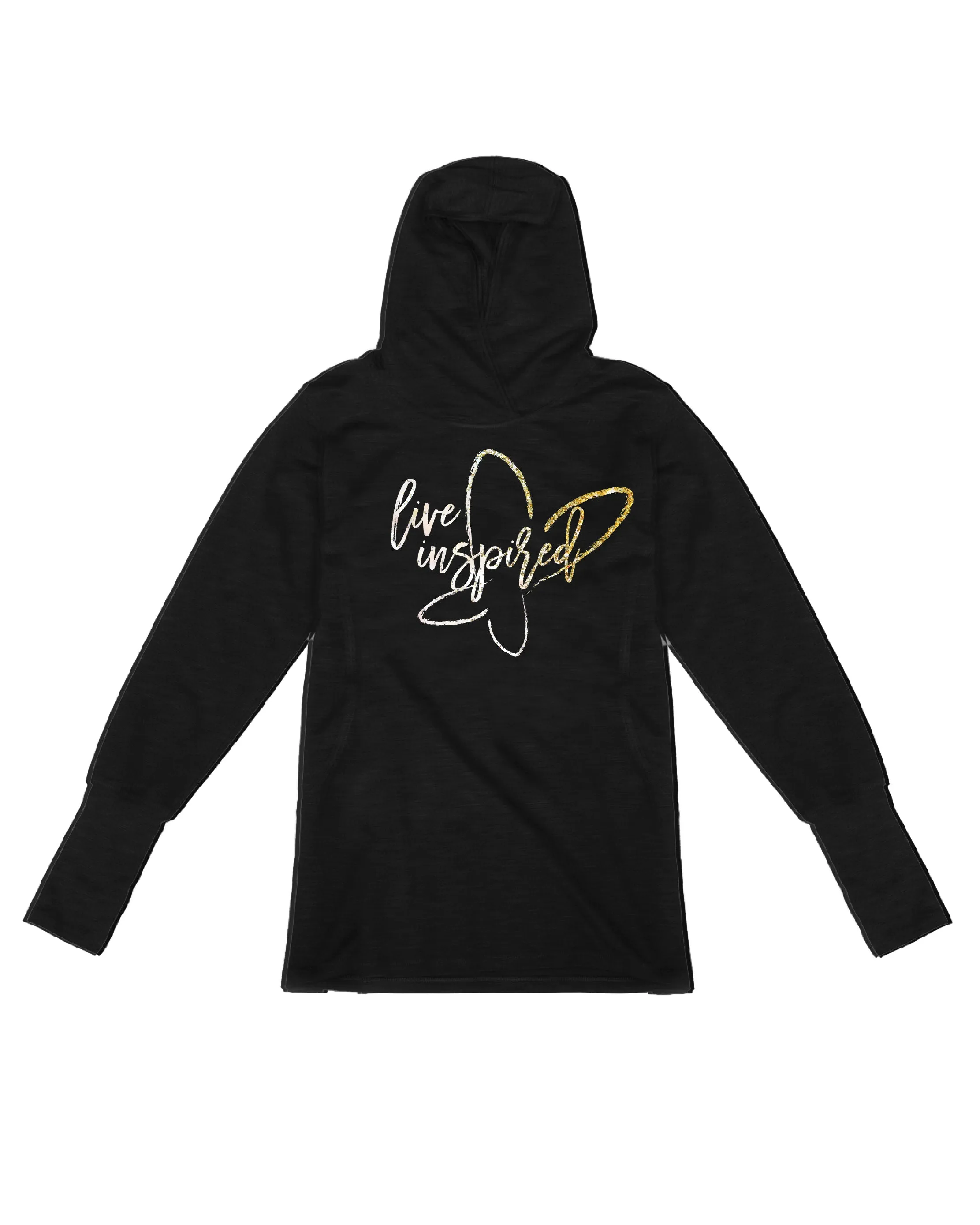 live inspired butterfly (Gold Sparkle)