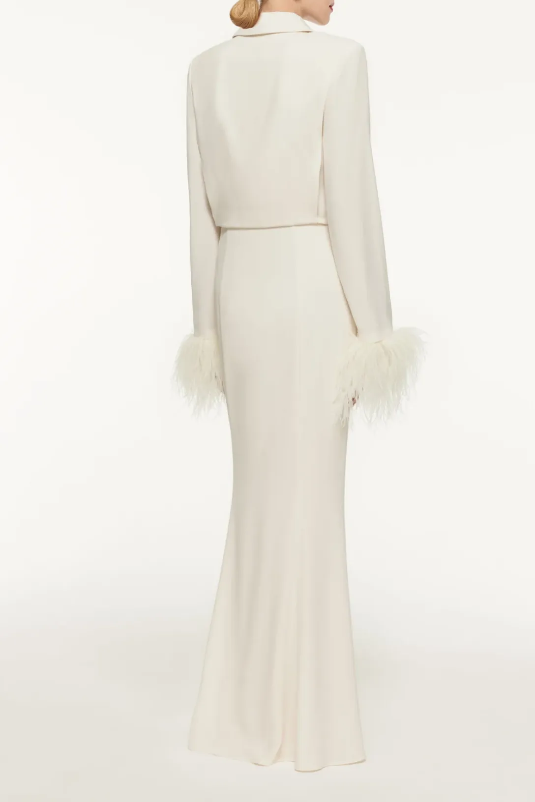 Long Sleeve Satin Crepe Shirt Maxi Dress | Cream