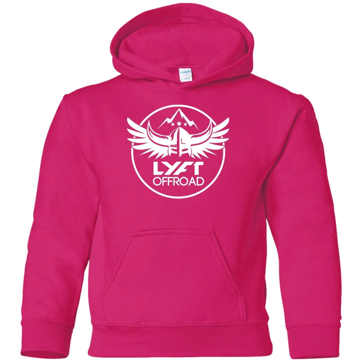 Lyft Off Road white logo G185B Gildan Youth Pullover Hoodie