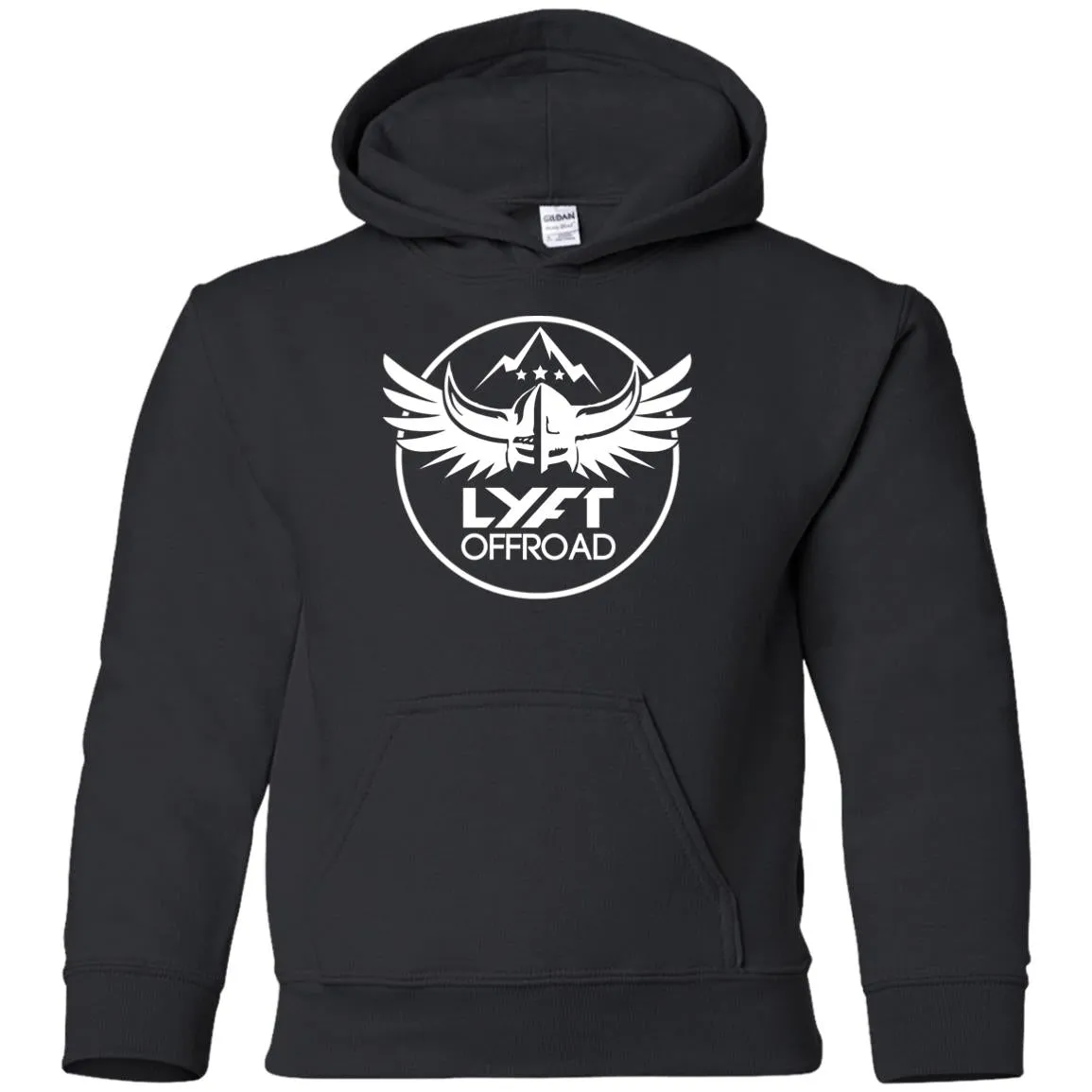 Lyft Off Road white logo G185B Gildan Youth Pullover Hoodie