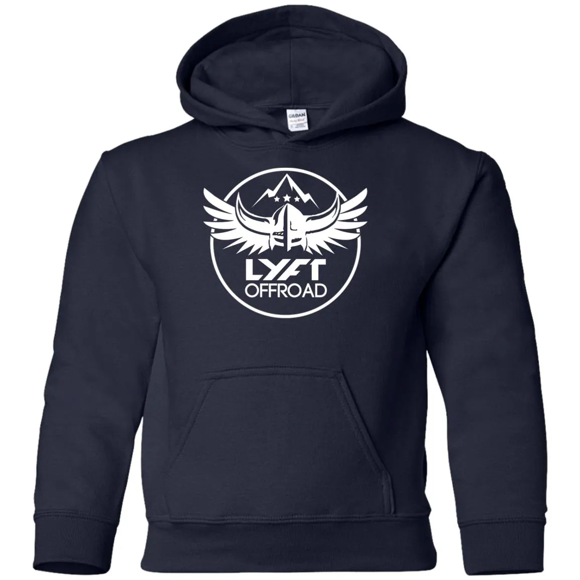Lyft Off Road white logo G185B Gildan Youth Pullover Hoodie