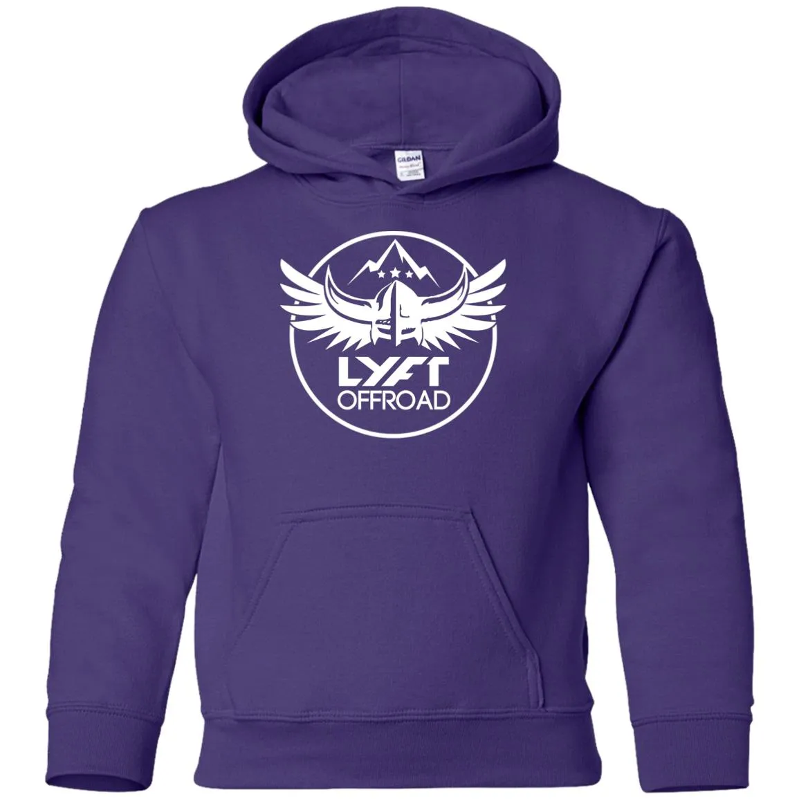 Lyft Off Road white logo G185B Gildan Youth Pullover Hoodie