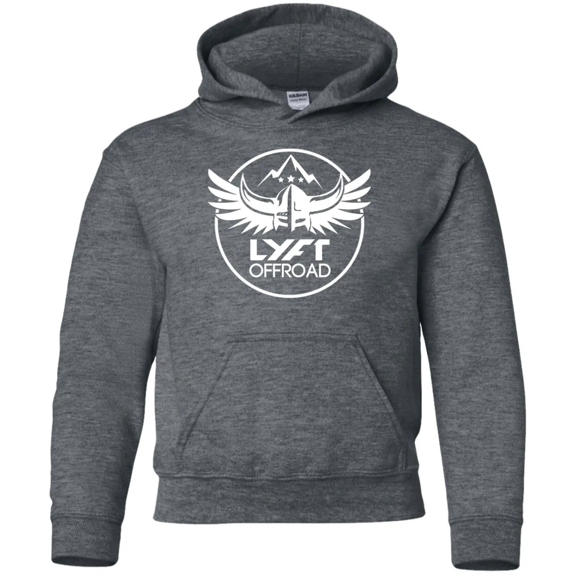 Lyft Off Road white logo G185B Gildan Youth Pullover Hoodie
