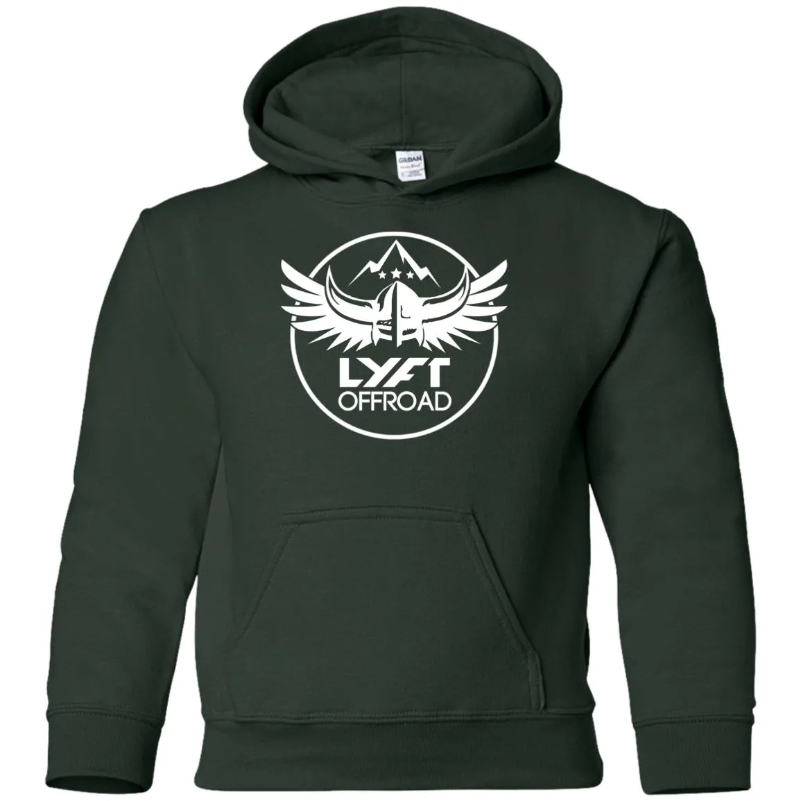 Lyft Off Road white logo G185B Gildan Youth Pullover Hoodie