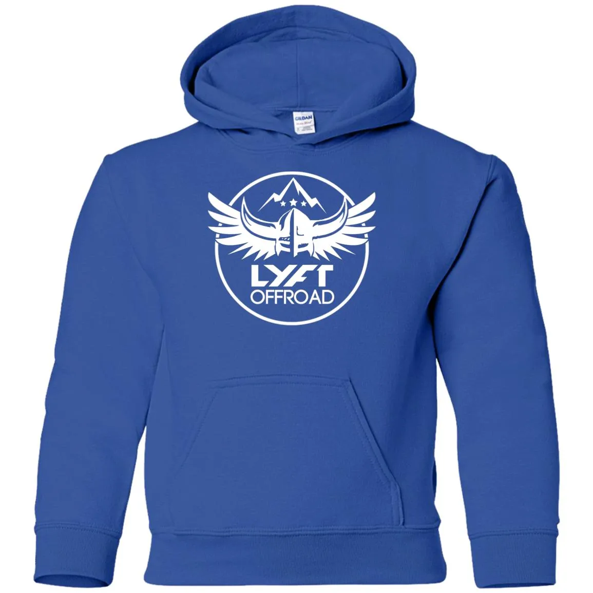 Lyft Off Road white logo G185B Gildan Youth Pullover Hoodie