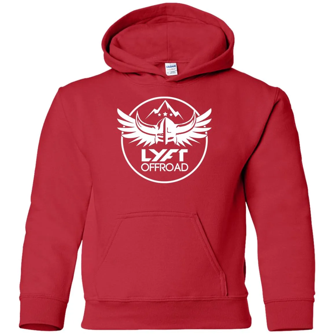 Lyft Off Road white logo G185B Gildan Youth Pullover Hoodie