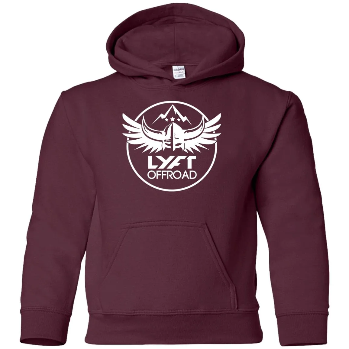 Lyft Off Road white logo G185B Gildan Youth Pullover Hoodie