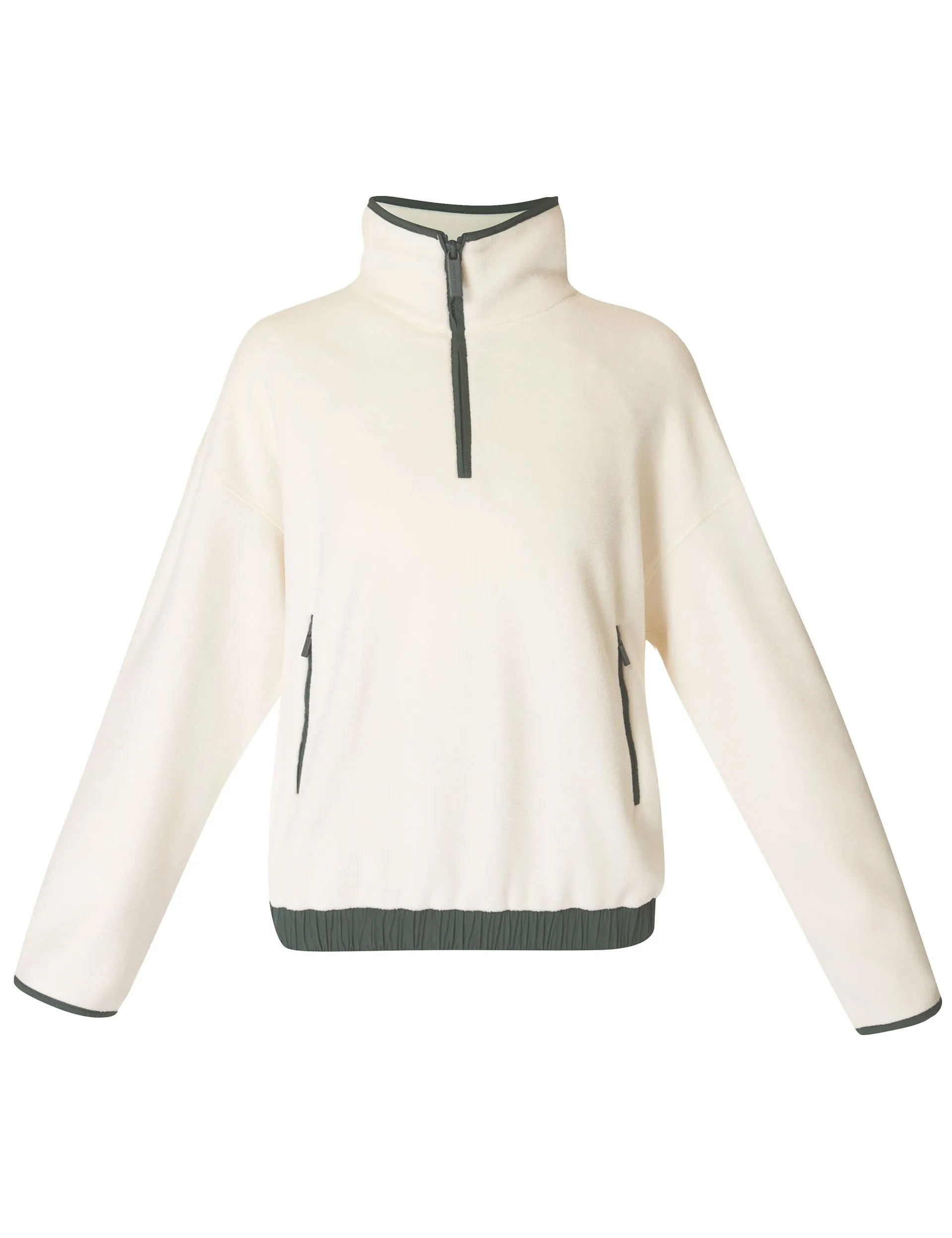 Mallow Half Zip Pullover - Studio White/Trek Green