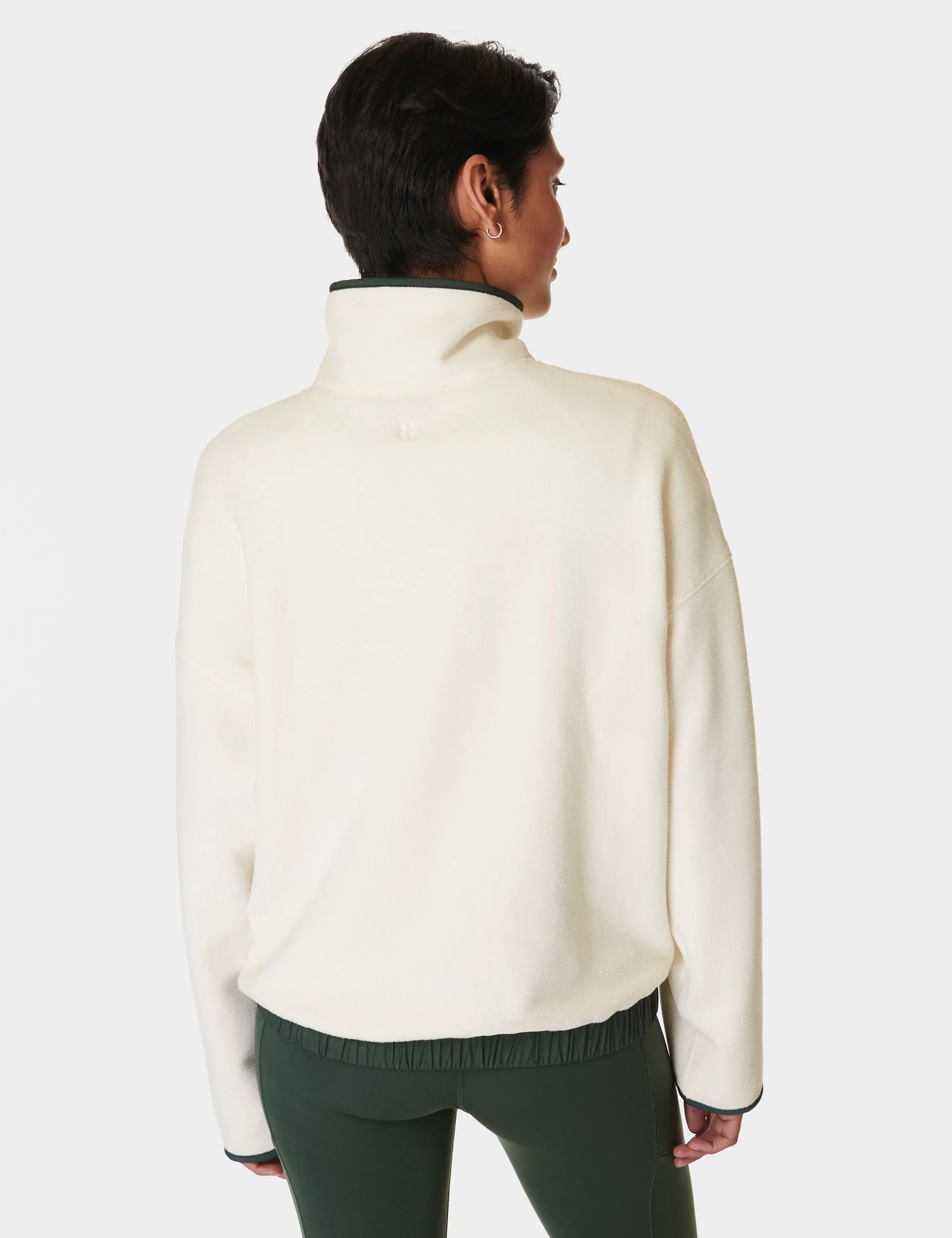 Mallow Half Zip Pullover - Studio White/Trek Green