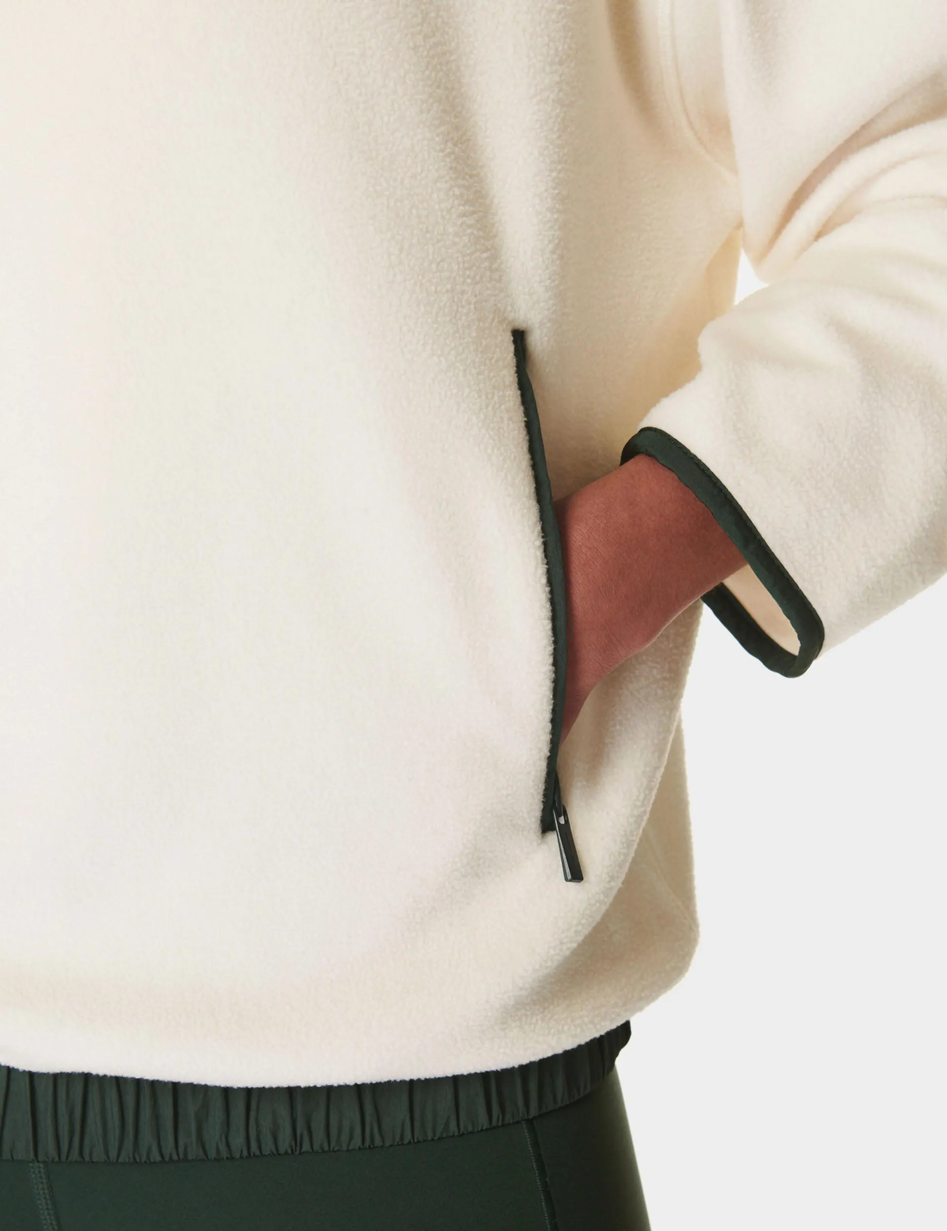 Mallow Half Zip Pullover - Studio White/Trek Green