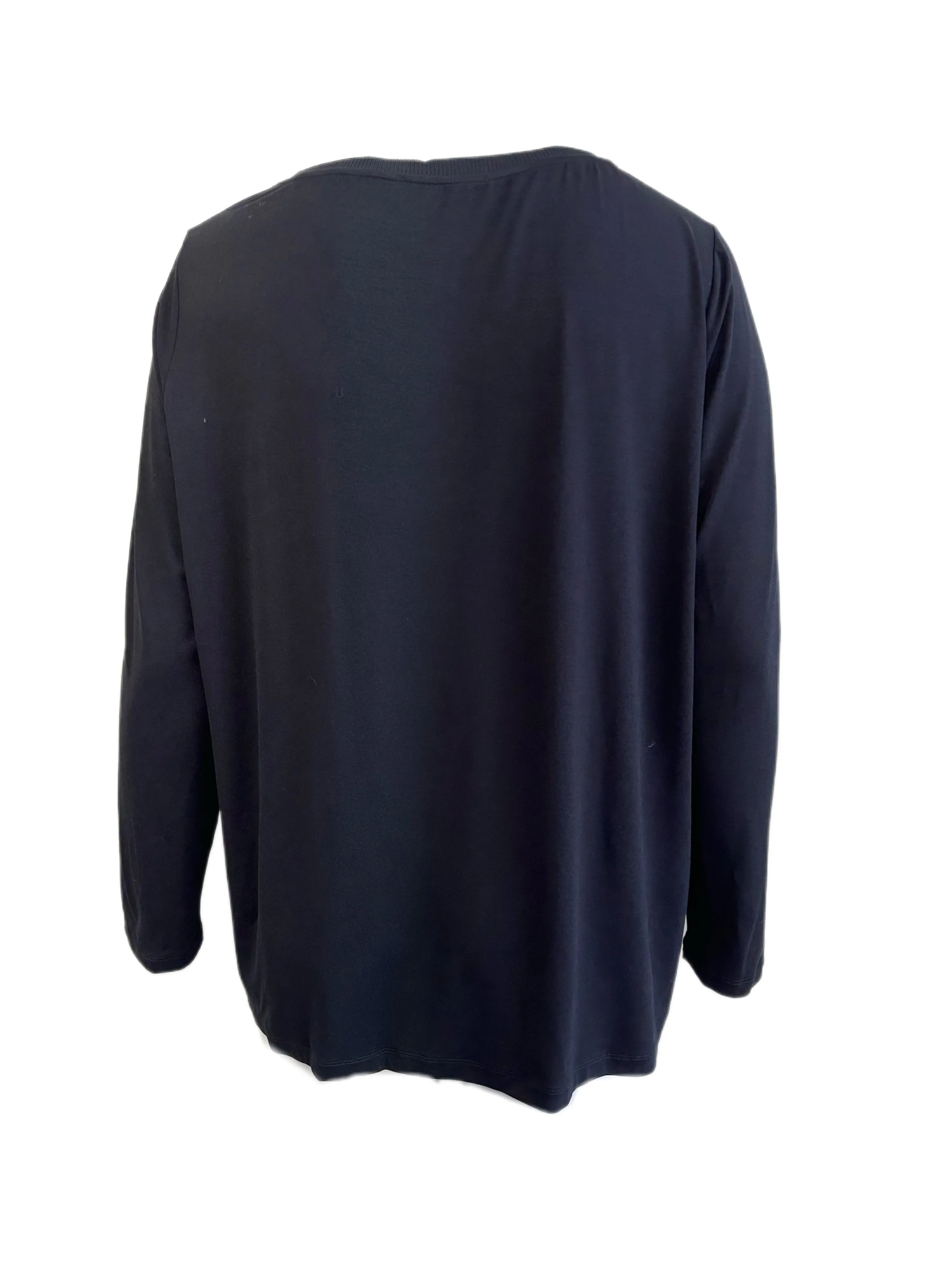 Marina Rinaldi Women's Black Valle Pullover Sweatshirt NWT
