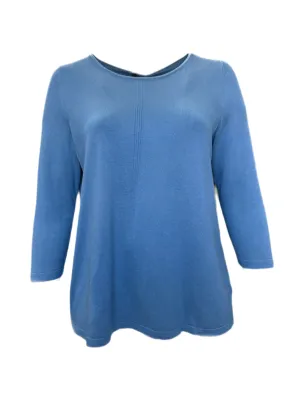 Marina Rinaldi Women's Blue Adri Knitted Pullover Sweater NWT