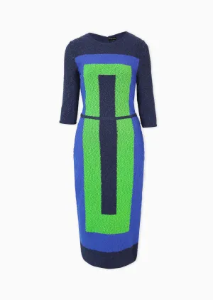 Marlene - Geometric Tweed Knit Pencil Dress