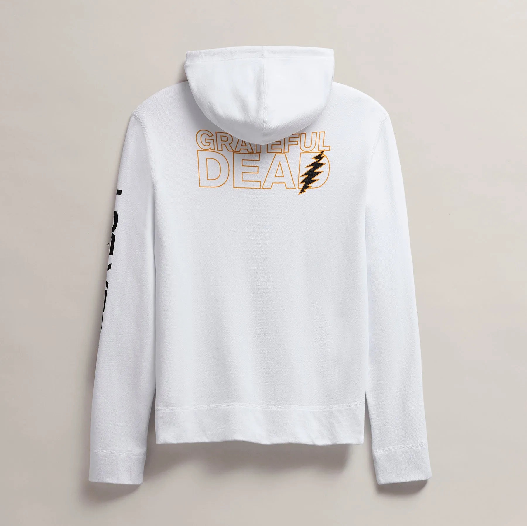 Men's Grateful Dead Skull Full Zip Hoodie - White/Cadmium