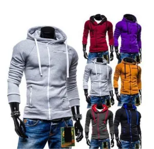 Men's High Collar Sweatshirt With Zip Pockets