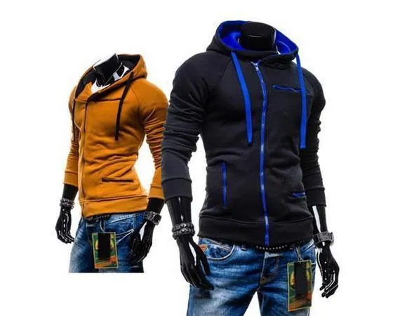 Men's High Collar Sweatshirt With Zip Pockets