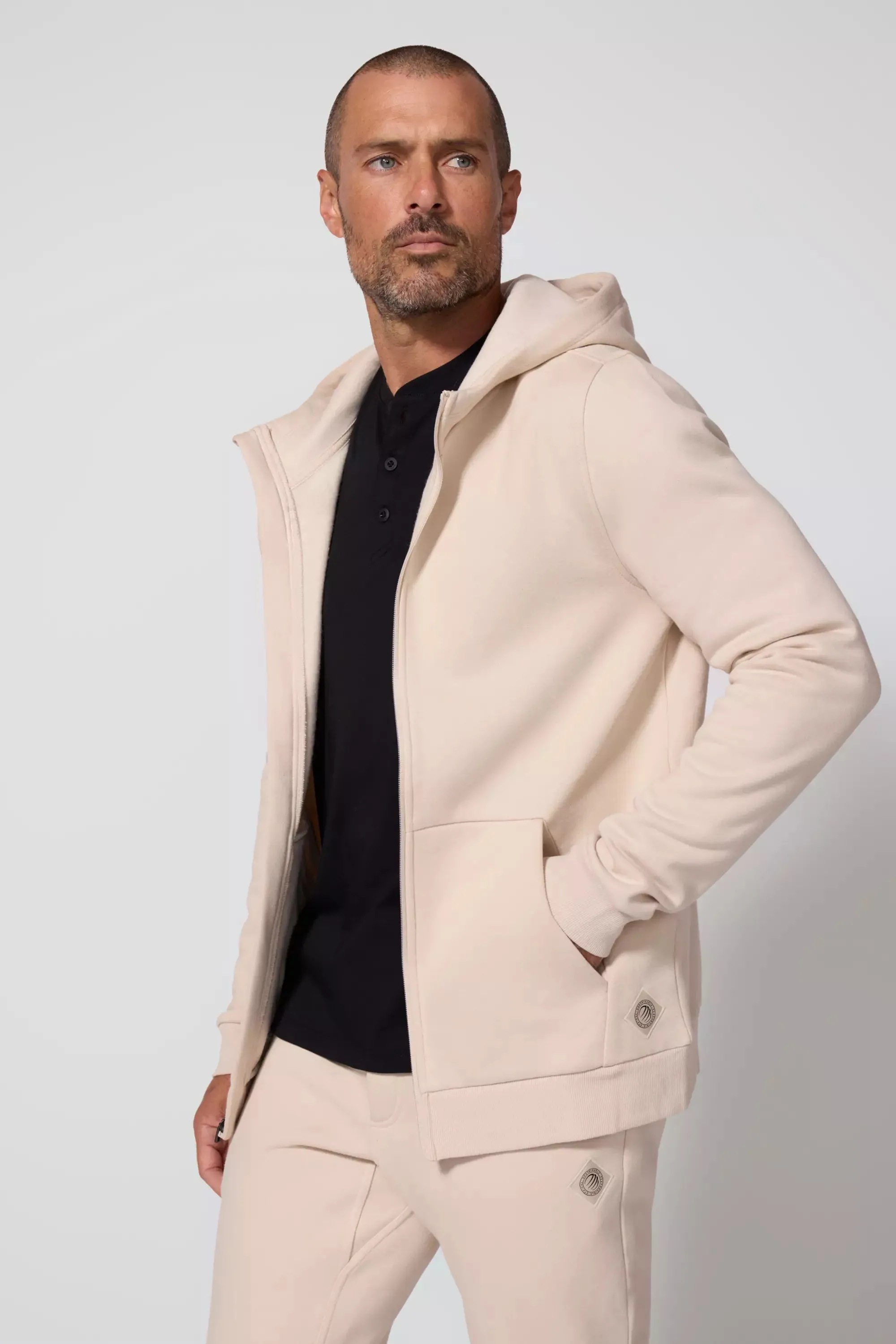 Men's Luxefleece Zip-Up Hoodie - Stone
