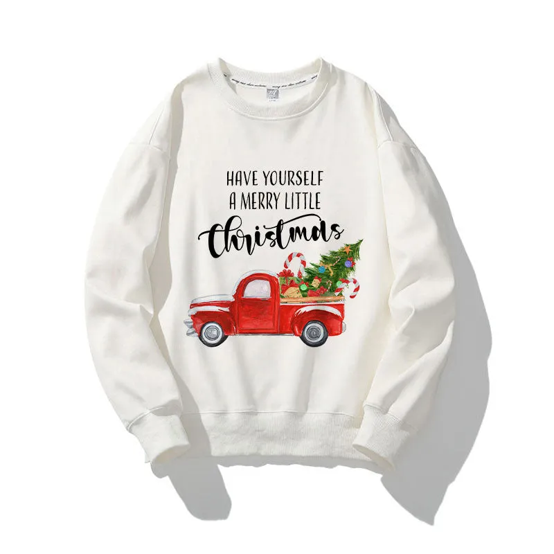 Merry Christmas O-Neck White Sweater P