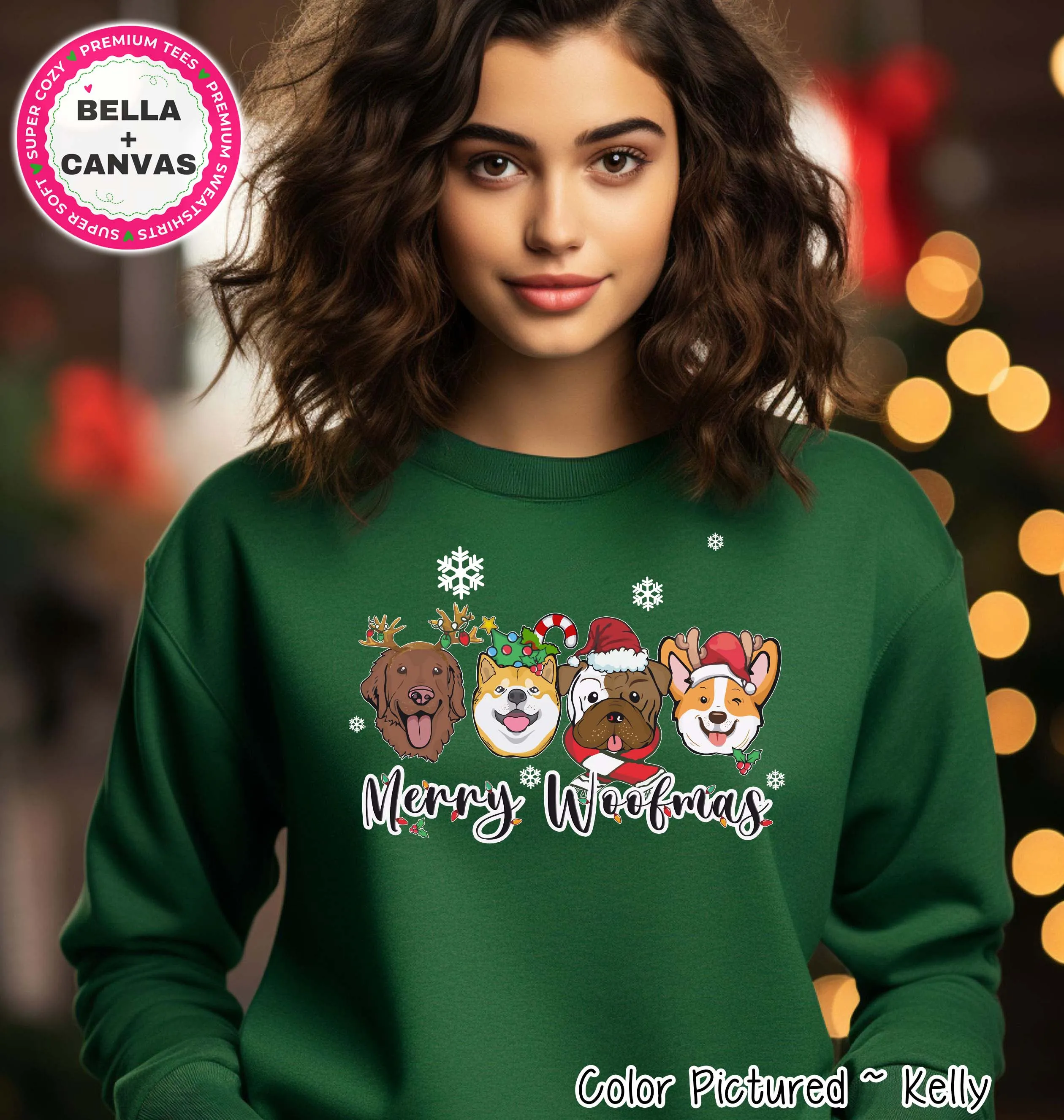 Merry Woofmas Cute Christmas Dog Tee or Sweatshirt