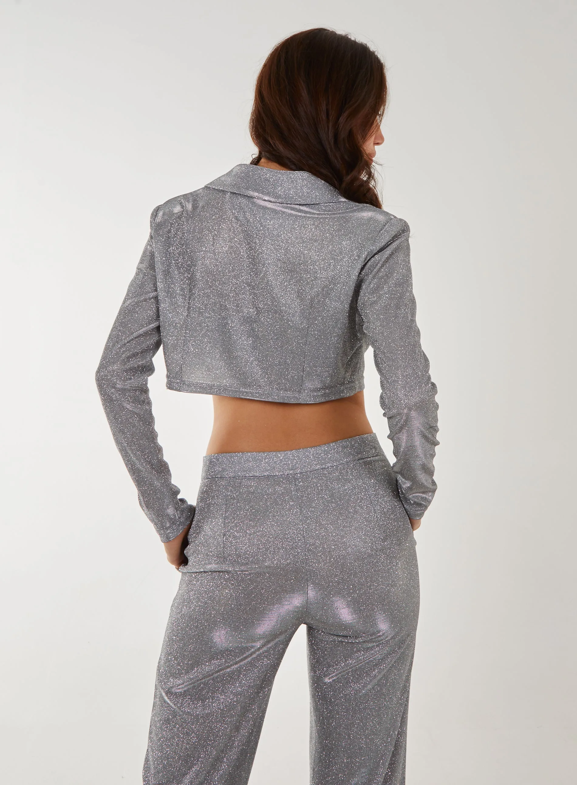 Metallic Cropped Blazer