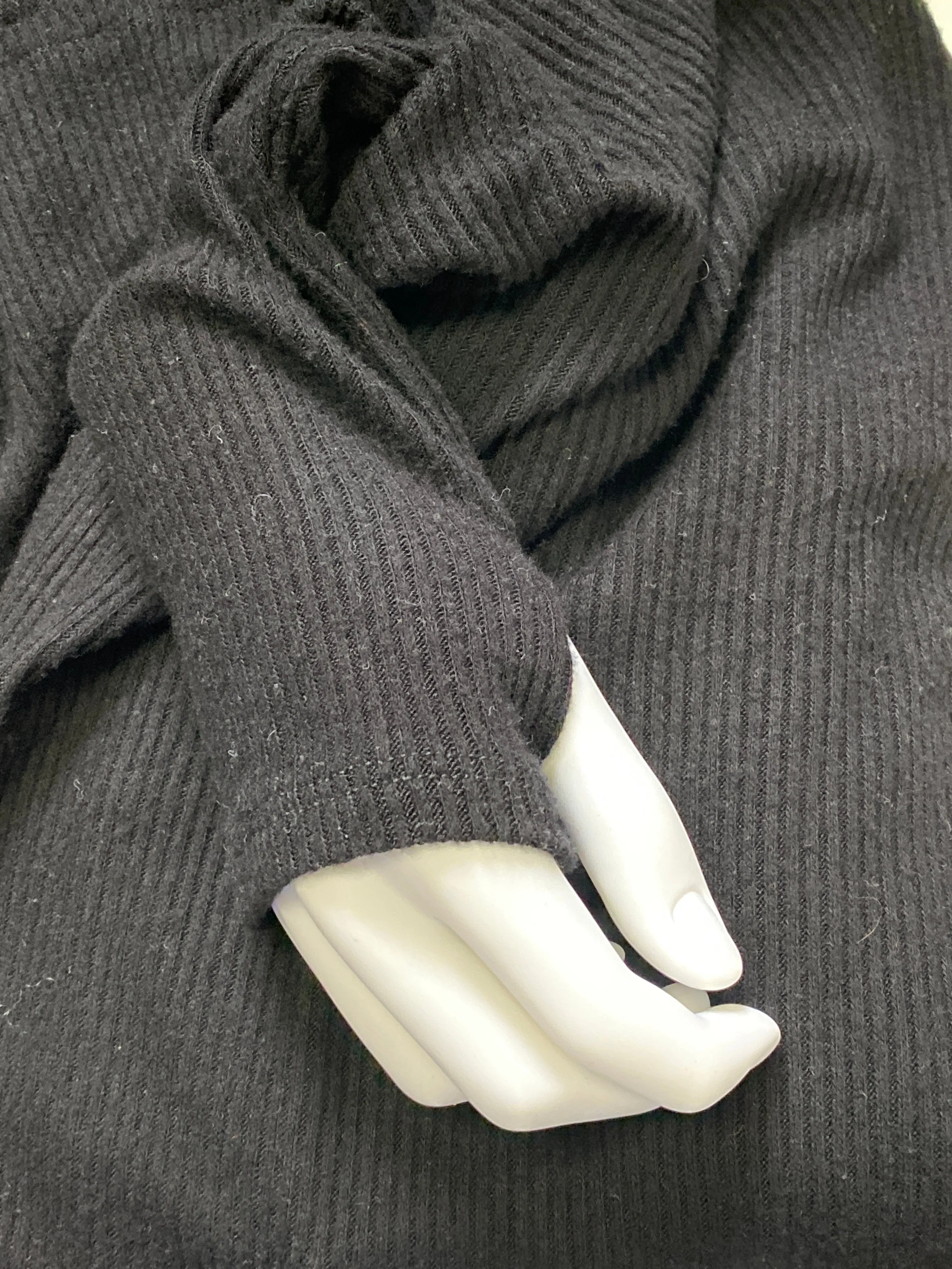 Michael Lauren Boatneck Black Ribbed Sweater