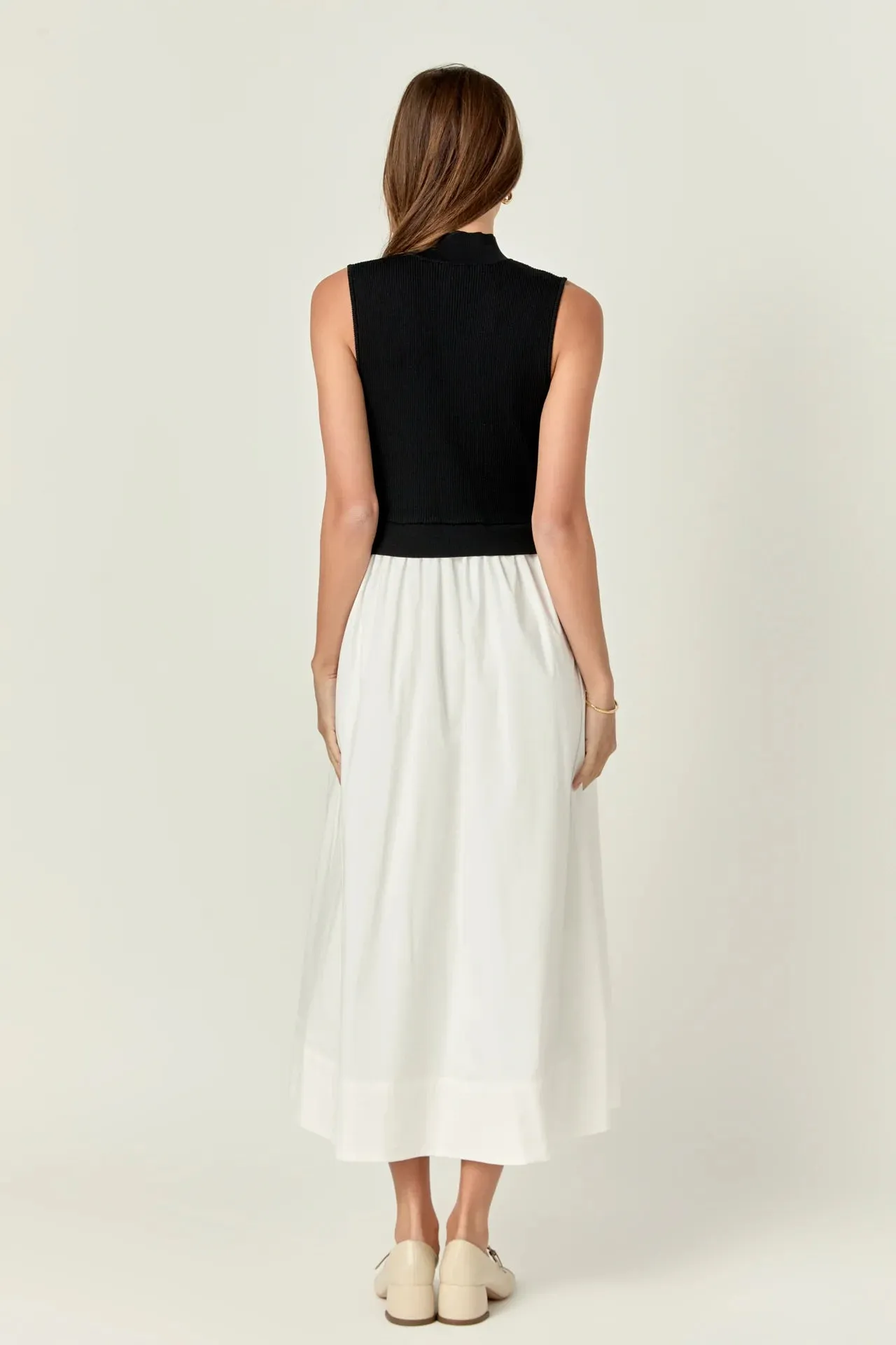 Mock Neck Sweater Top Dress