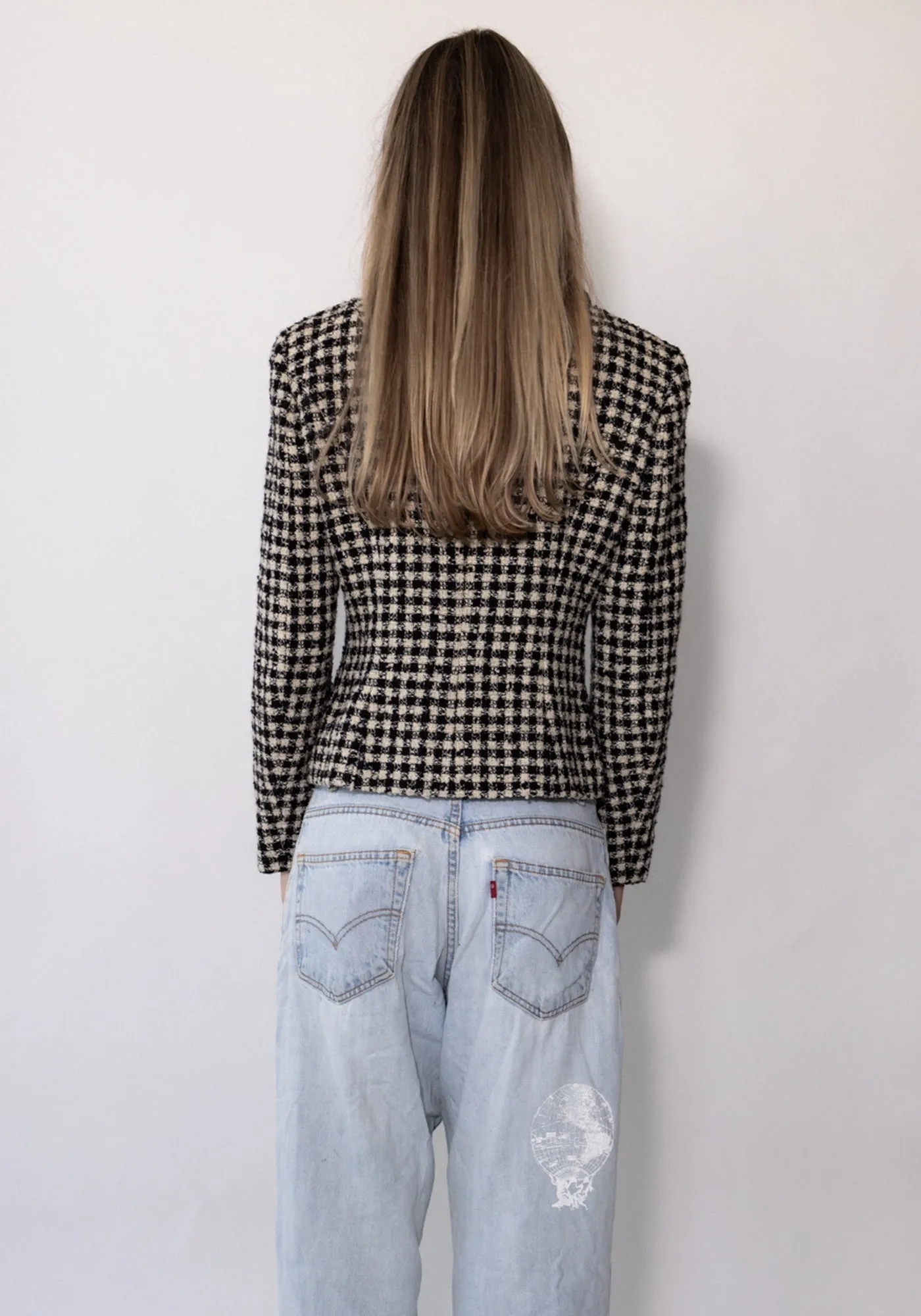 Moschino Black Gingham Blazer