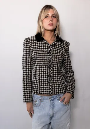 Moschino Black Gingham Blazer