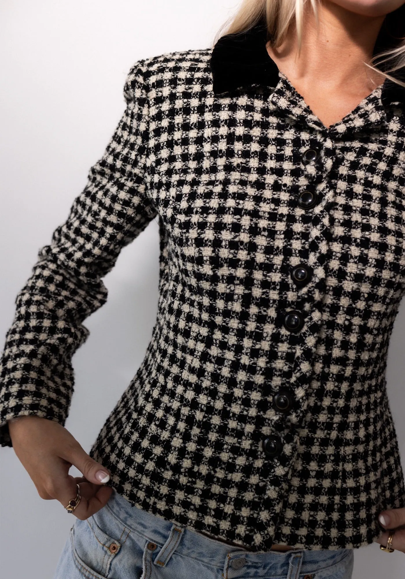 Moschino Black Gingham Blazer