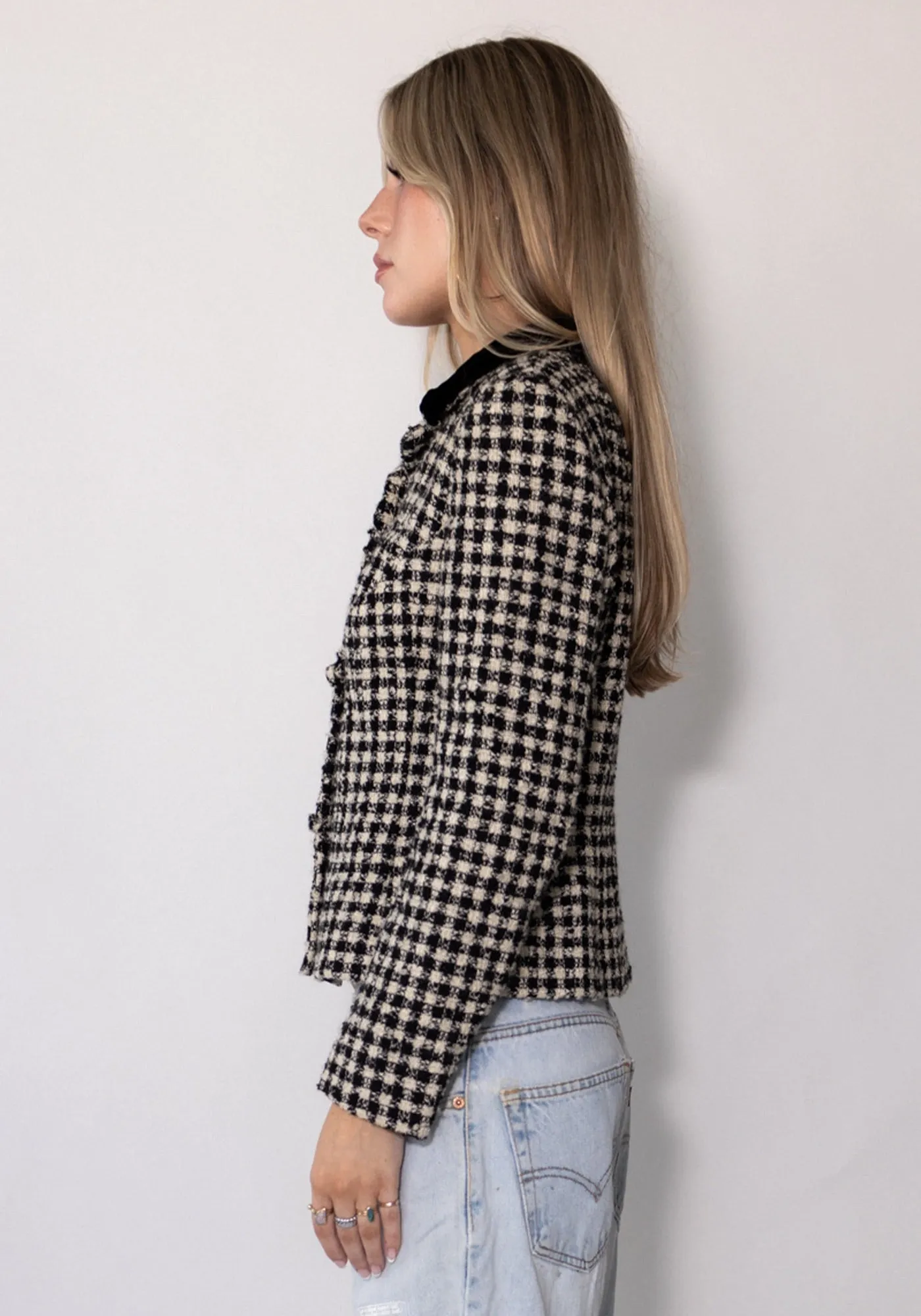 Moschino Black Gingham Blazer