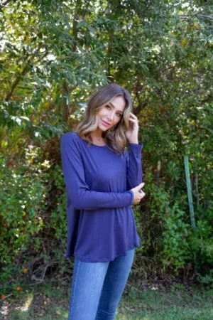 Navy Long Sleeve Round Neck