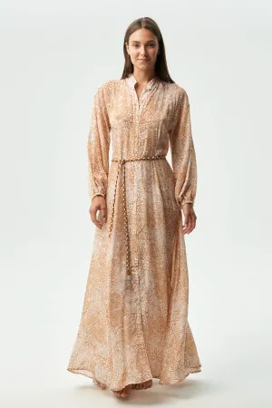 NEA DRESS - ANIMAL SAND