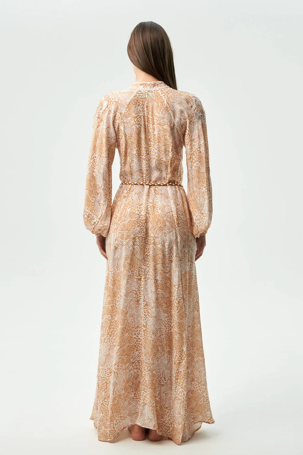 NEA DRESS - ANIMAL SAND